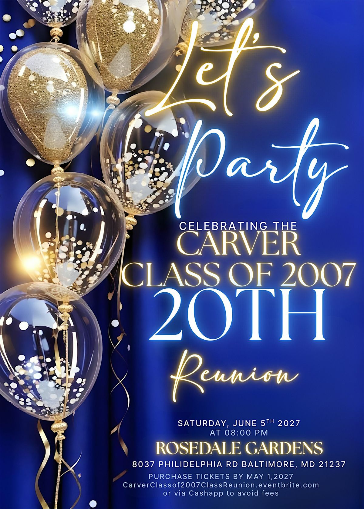 Carver Class of 2007 - 20th Reunion Celebration!, 5 June | Event in Baltimore | AllEvents