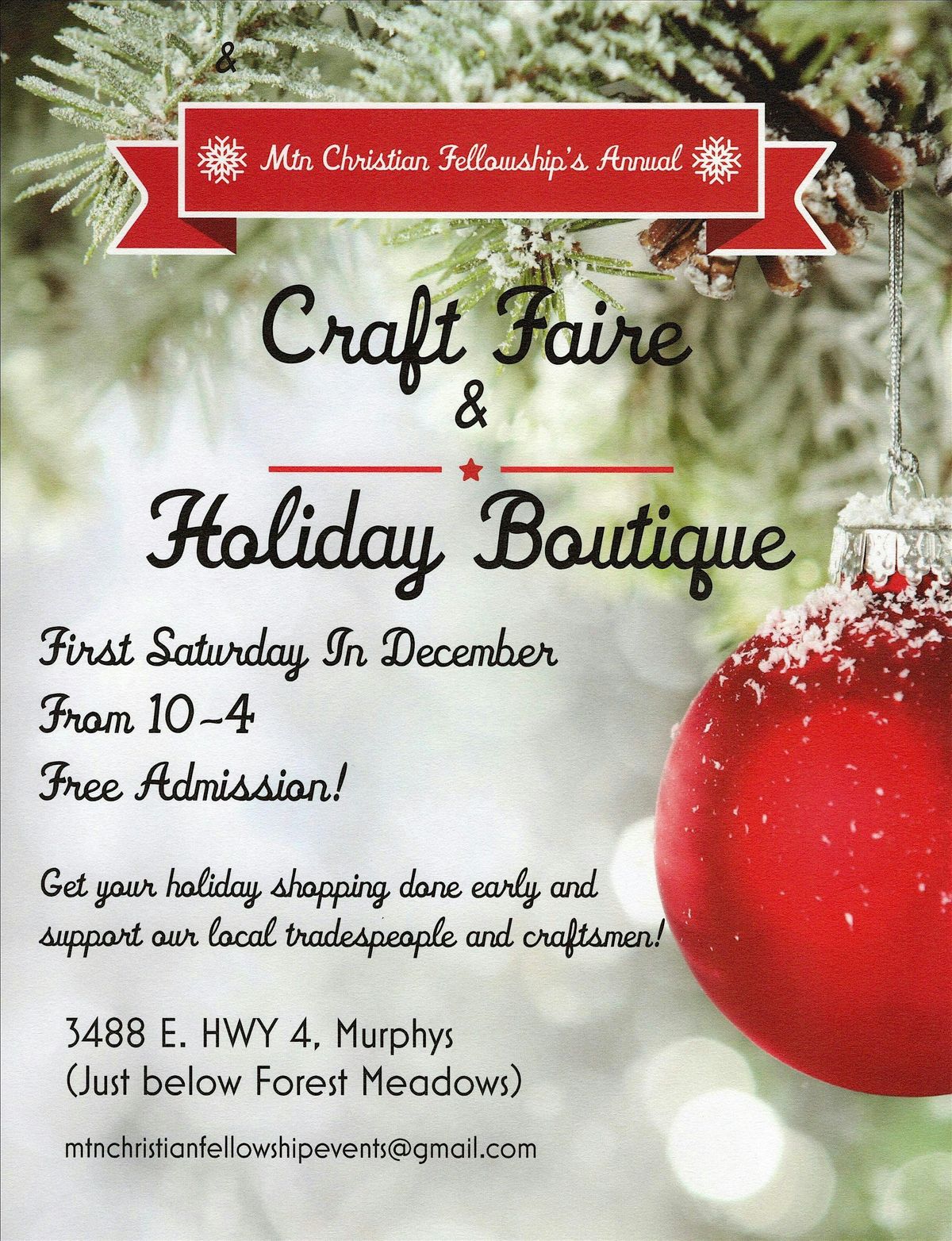 MCF Craft Fair & Holiday Boutique, 6 December | Event in Murphys | AllEvents