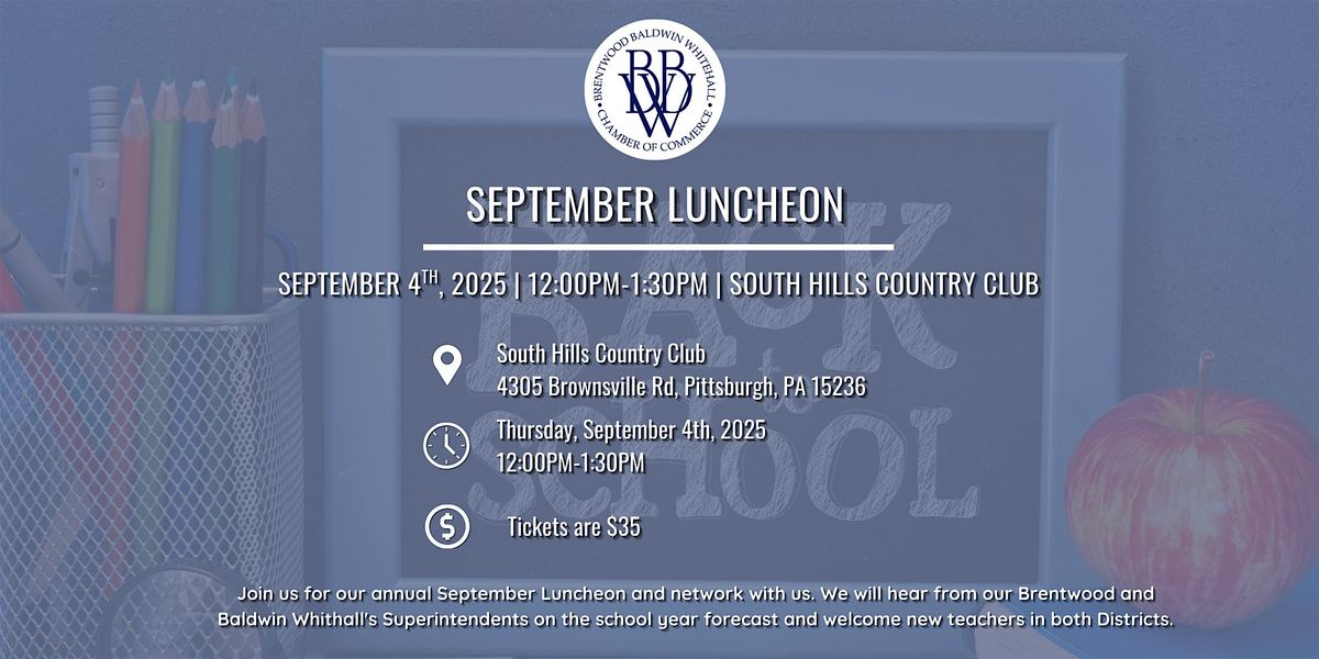 September Luncheon, 4 September | Event in Pittsburgh | AllEvents