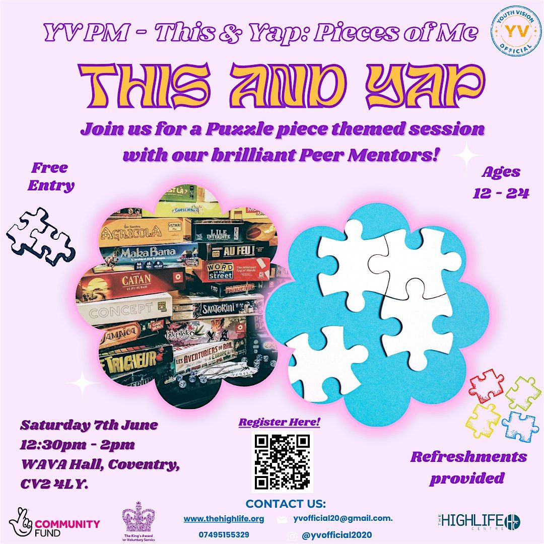 YV This & Yap: Pieces of Me, 7 June | Event in Coventry | AllEvents