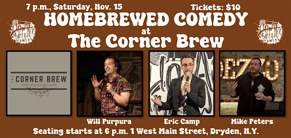 Homebrewed Comedy at The Corner Brew, 15 November | Event in Dryden | AllEvents