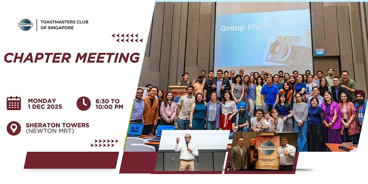 Discover Public Speaking with Toastmasters @ Sheraton Towers, 1 December | Event in Singapore | AllEvents