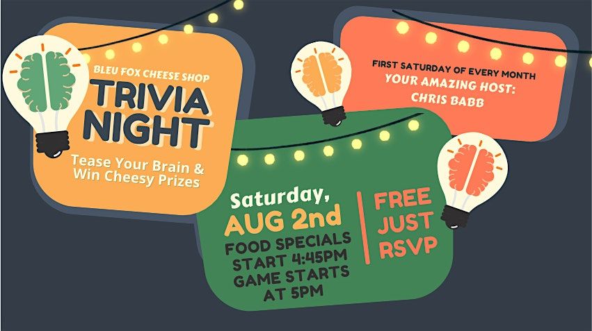 August Trivia & Cheese Night, 2 August | Event in Chattanooga | AllEvents