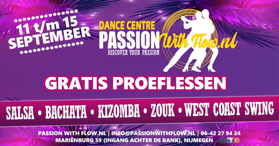 Open dagen met gratis proeflessen, Passion With Flow, Nijmegen, 11
