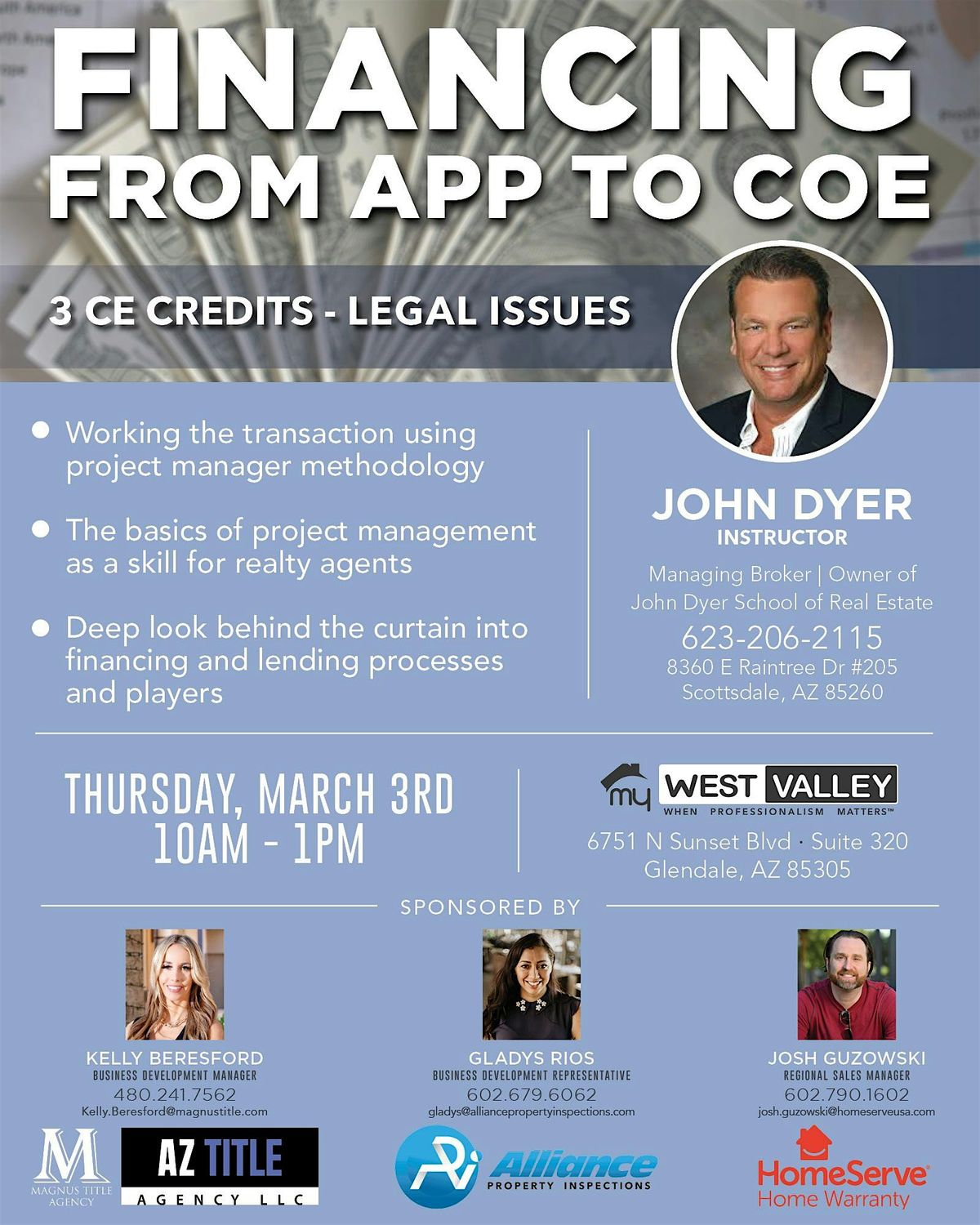 West Valley CE: FINANCING from APP to COE with John Dyer, 28 August | Event in Glendale | AllEvents