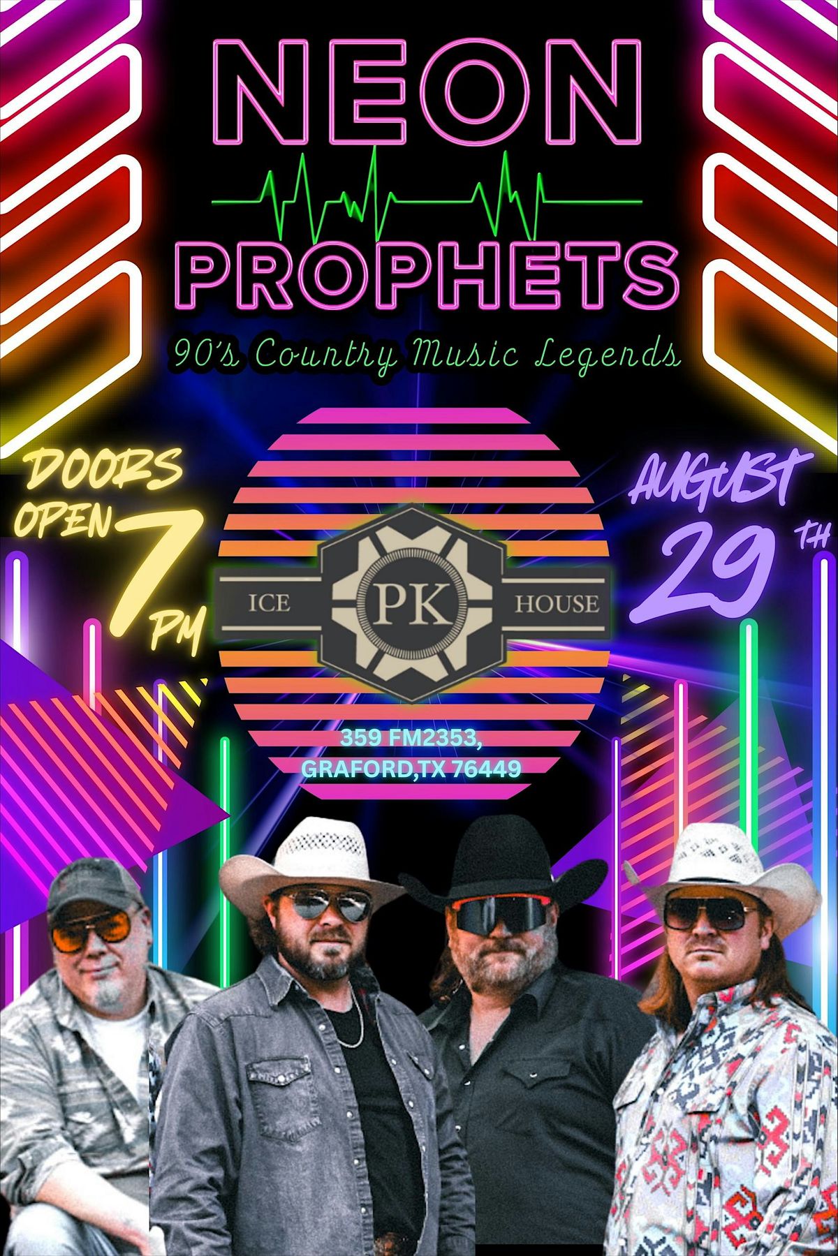 Neon Prophets Live at PK Icehouse, 29 August | Event in Graford | AllEvents