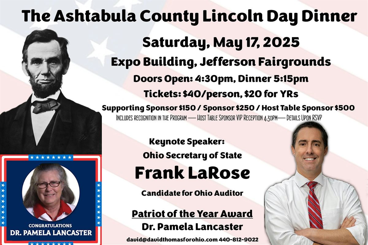 2025 Ashtabula County Lincoln Day Dinner, 17 May | Event in Jefferson | AllEvents