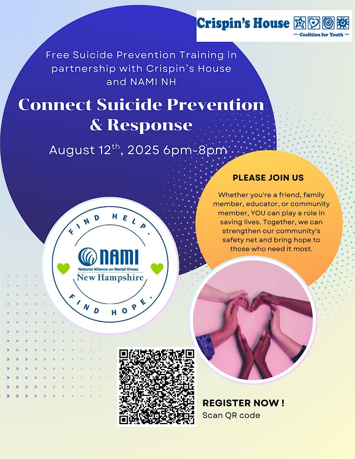 Crispin's House Presents: NAMI NH Connect Suicide Prevention Training, 12 August | Event in Goffstown | AllEvents