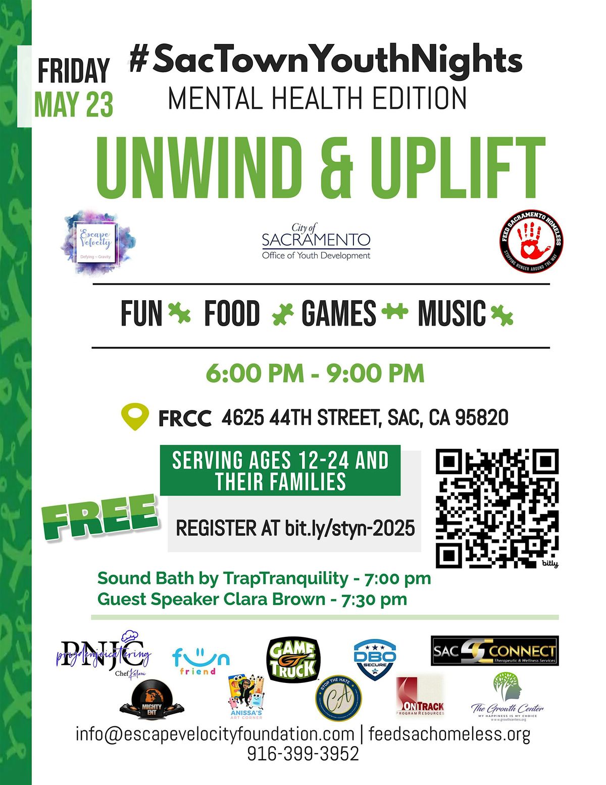 SacTownYouthNights Uplift & Unwind, 23 May | Event in Sacramento | AllEvents