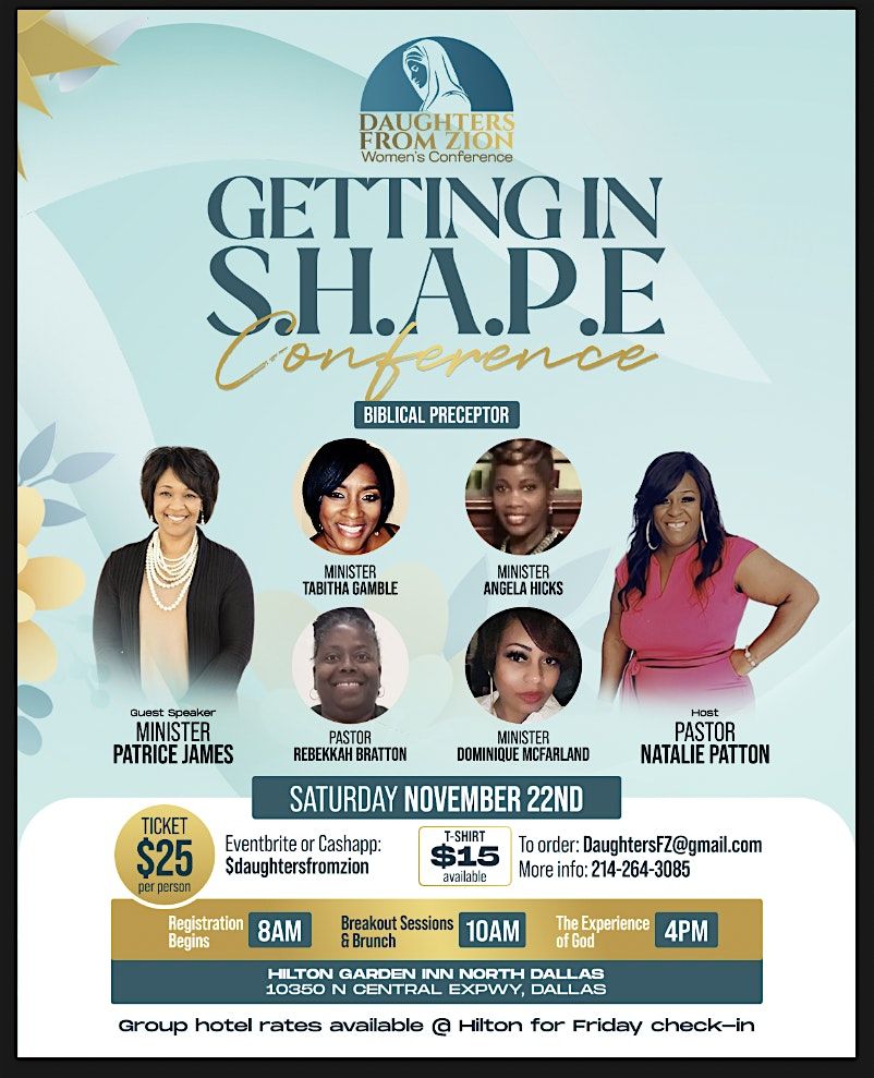 Daughters From Zion “Getting in S.H.A.P.E” Conference, 22 November | Event in Dallas | AllEvents