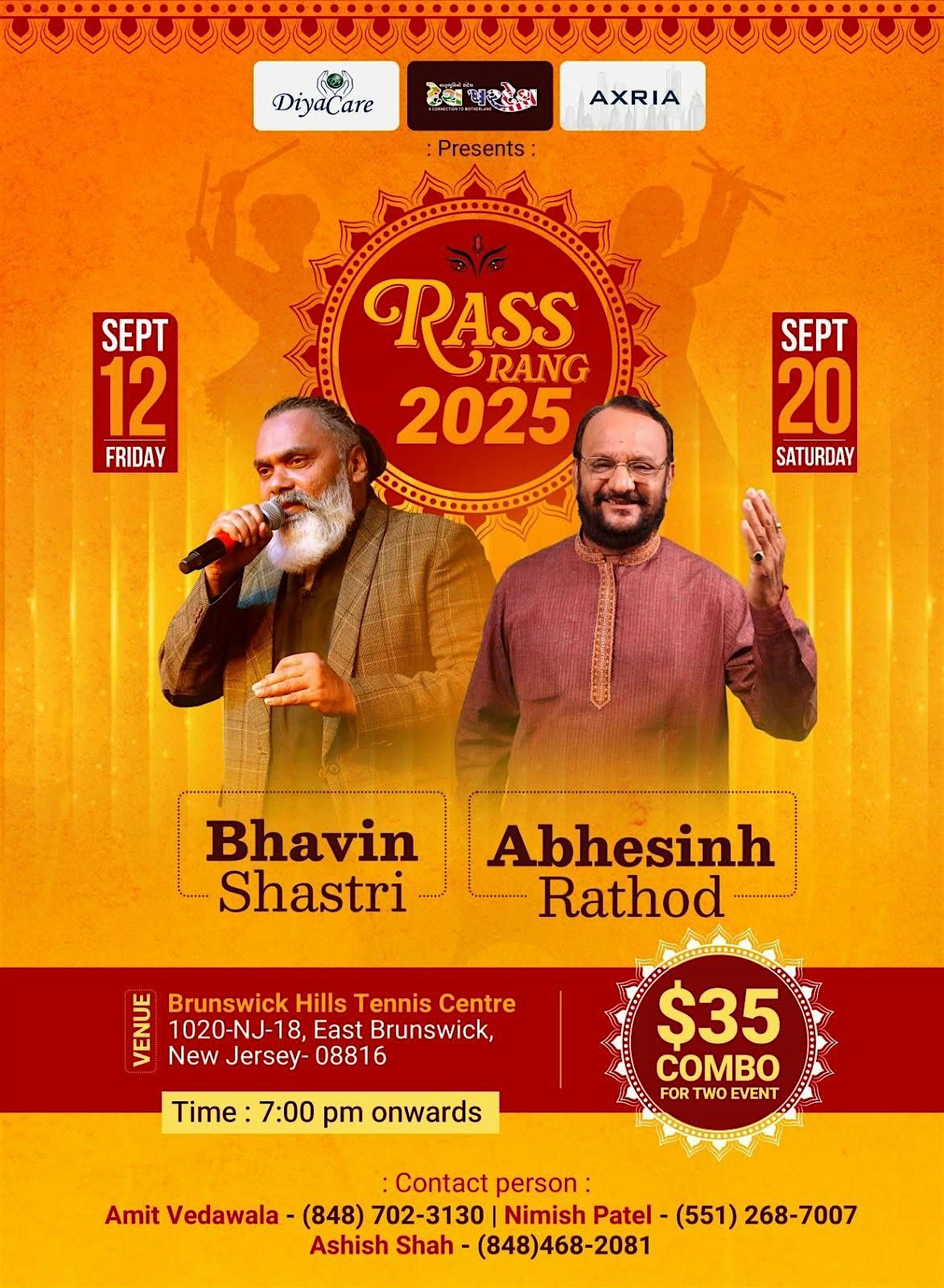 Garba -Bhavin Shastri & Abhesinh Rathod, 12 September | Event in East Brunswick | AllEvents