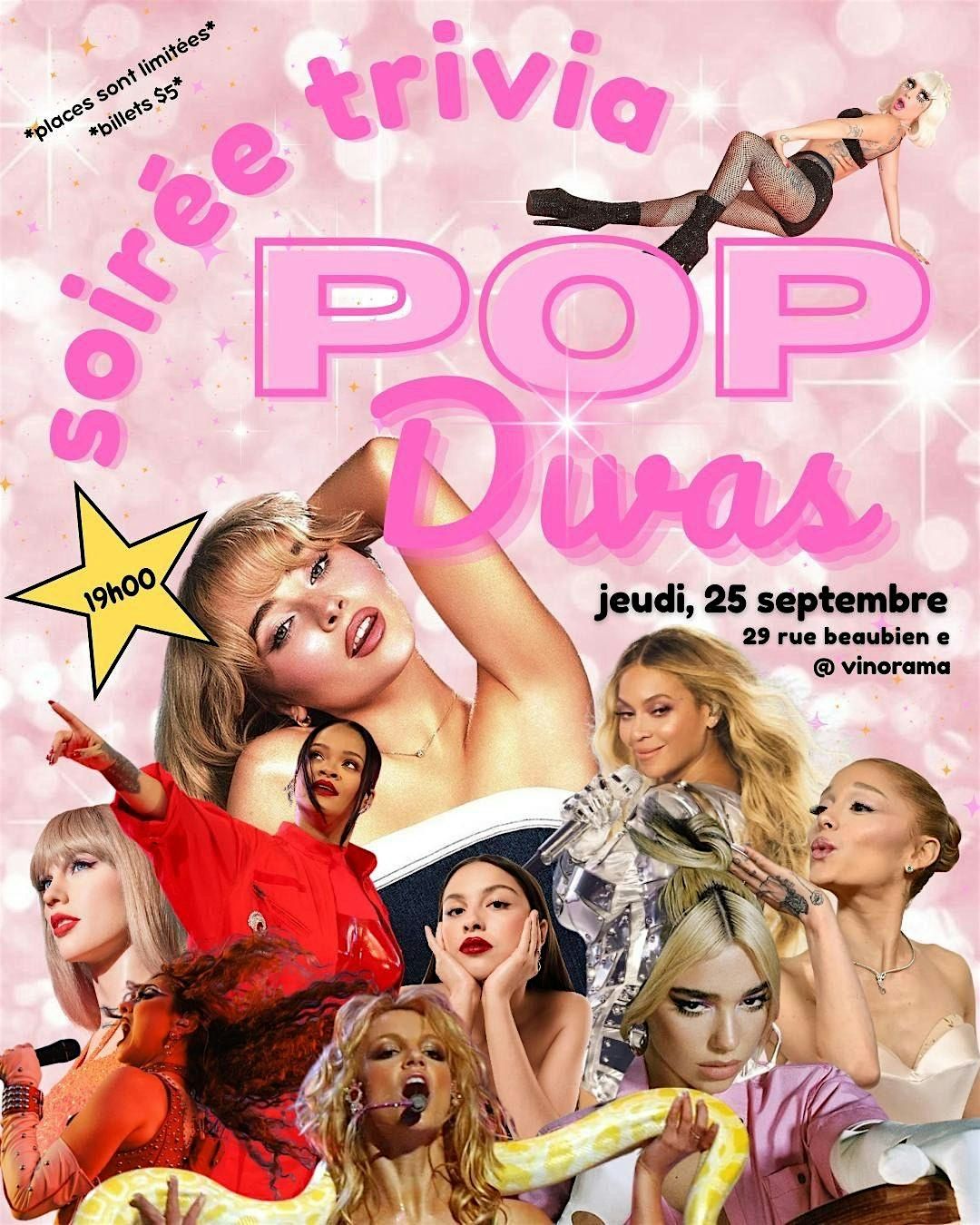 Soirée Trivia: Pop Divas, 25 September | Event in Montréal | AllEvents