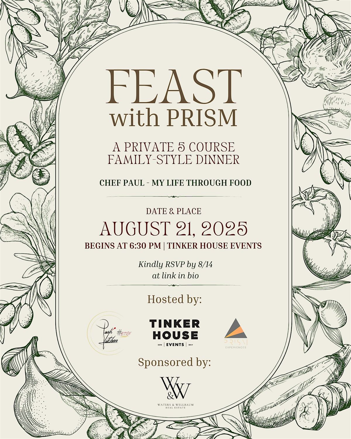 FEAST with Prism (SPONSORED BY: Waters & Wellbaum), 21 August | Event in Indianapolis | AllEvents