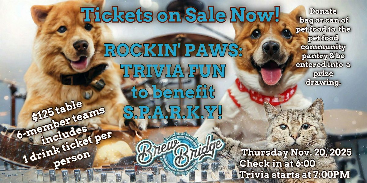 Rockin' Paws Trivia Fun to benefit S.P.A.R.K.Y., 20 November | Event in Owensboro | AllEvents