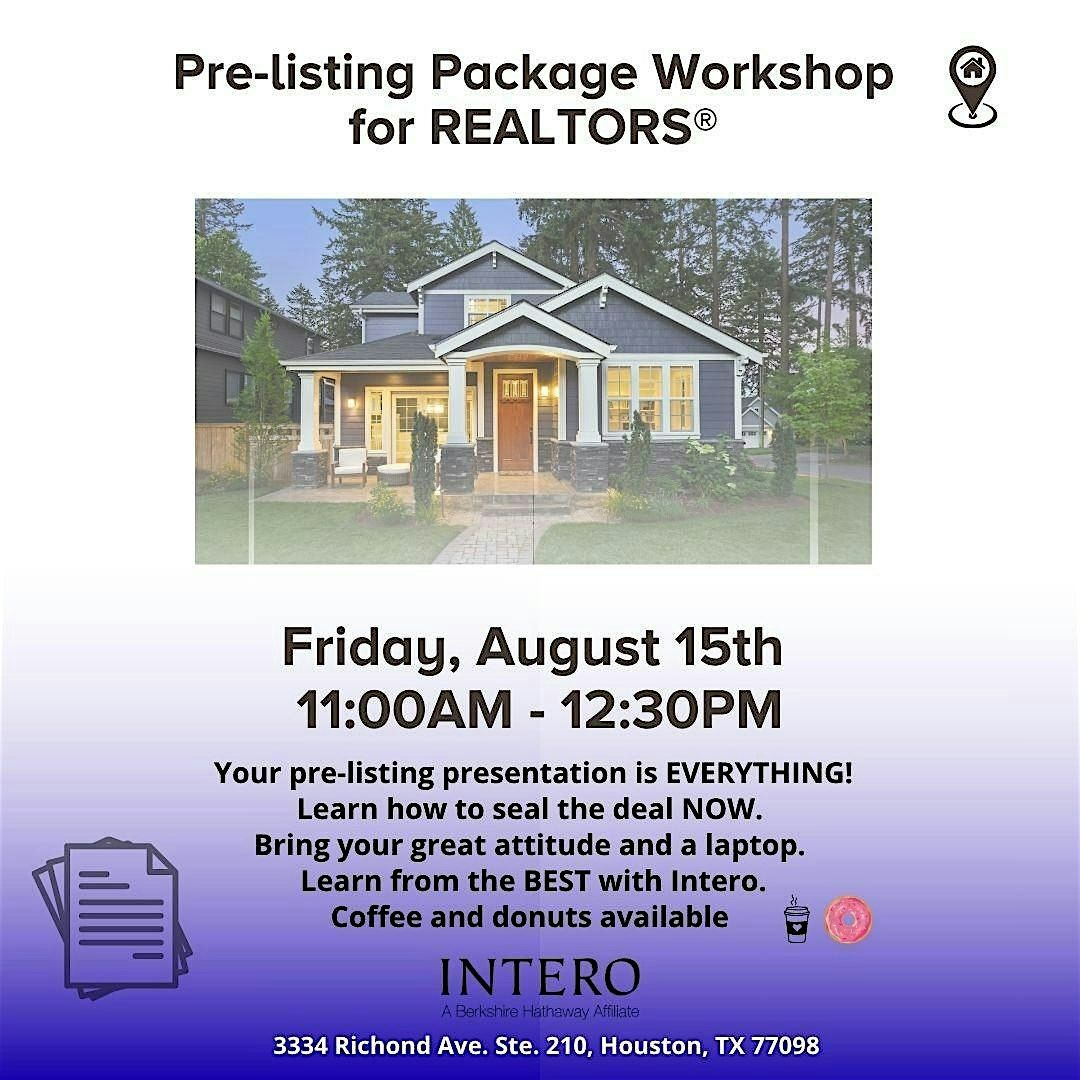 Pre-Listing Package Workshop for REALTORS®!, 15 August | Event in Houston | AllEvents