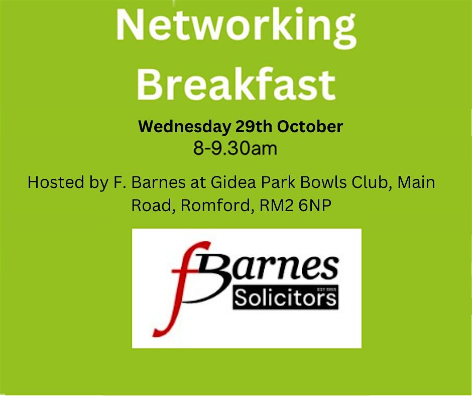 Havering Chamber of Commerce Networking Breakfast Meeting, 29 October | Event in Romford | AllEvents