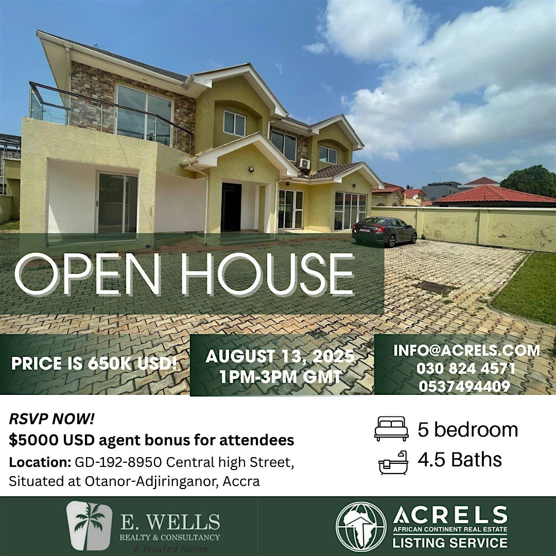 Open House – Versatile Property in High-Traffic Adjiringanor | $650K, 13 August | Event in Accra | AllEvents