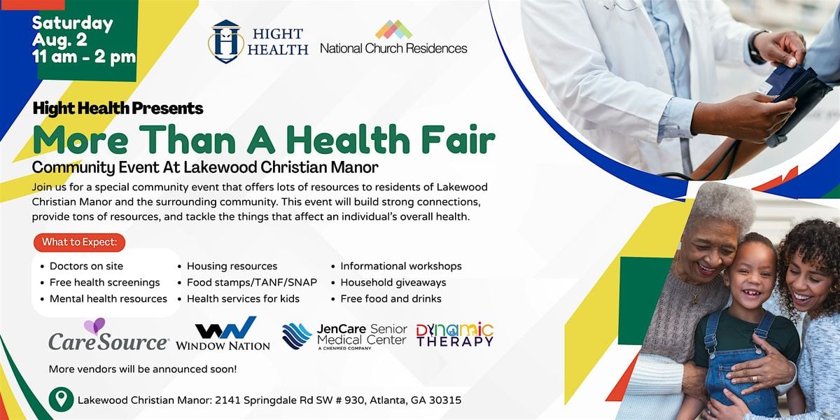 "More Than A Health Fair" Community Event At Lakewood Christian Manor, 2 August | Event in Atlanta
