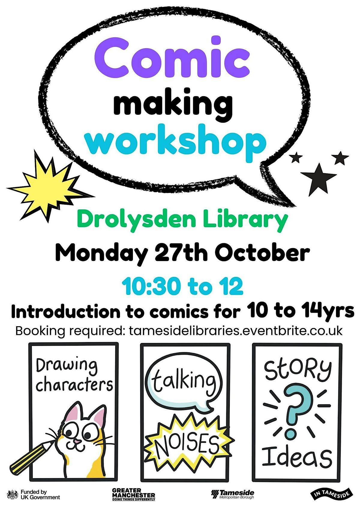 Comic Drawing Workshop for ages 10-14, 27 October | Event in Droylsden | AllEvents