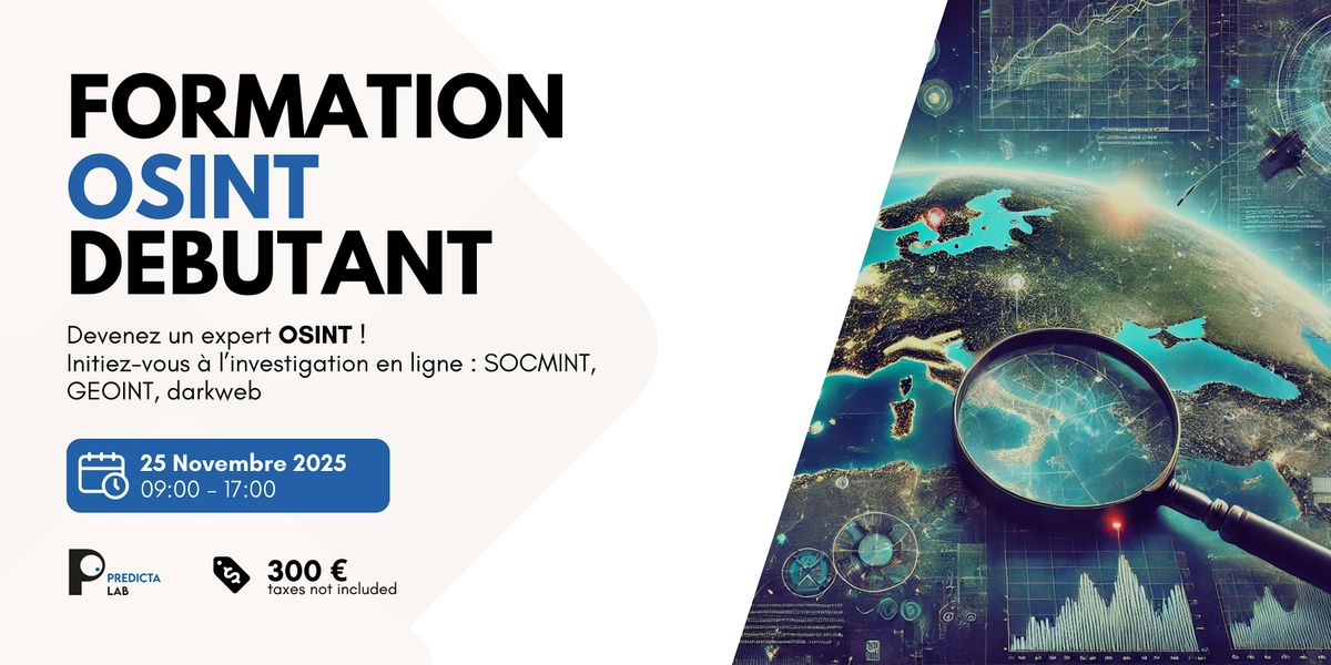 Maîtriser les bases de l’OSINT – Formation débutant, 25 November | Event in Toulouse | AllEvents