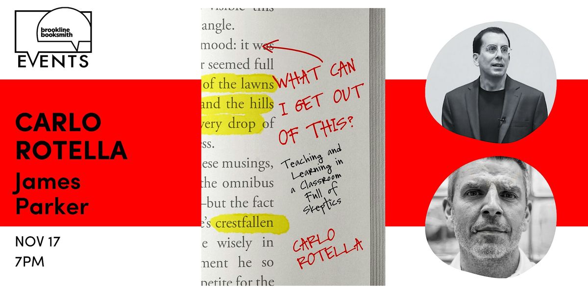 Carlo Rotella with James Parker: What Can I Get Out of This?, 17 November | Event in Brookline | AllEvents