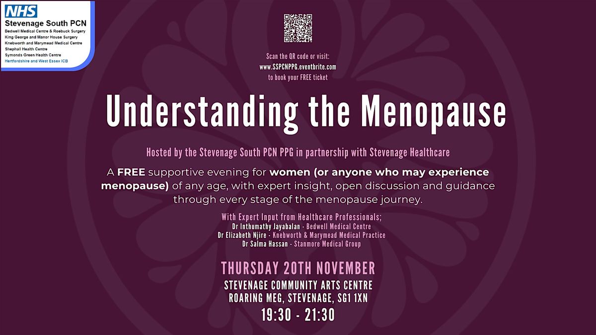 Understanding the Menopause, 20 November | Event in Stevenage | AllEvents