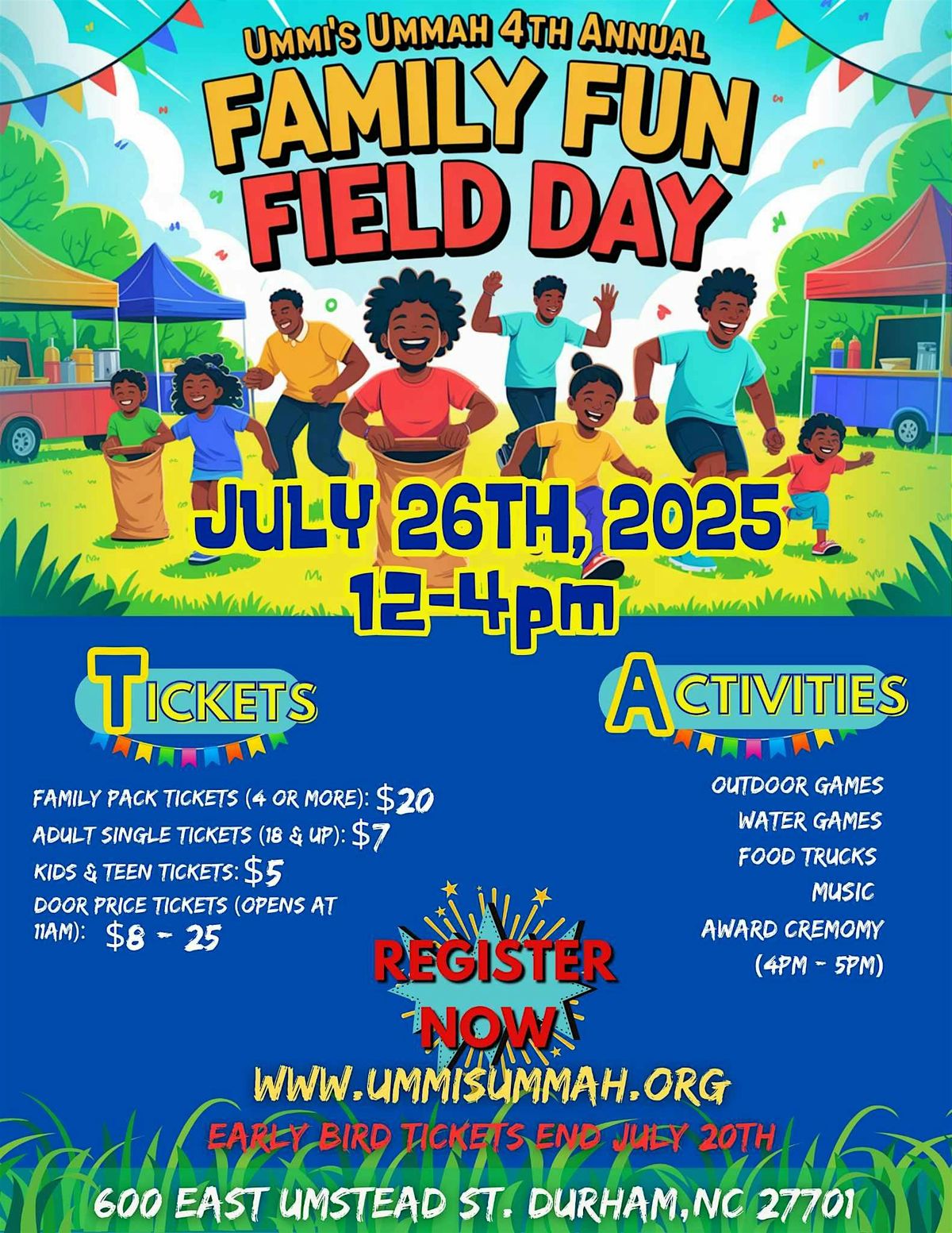 UMMI'S UMMAH 4TH Annual Family Fun Field Day, 26 July | Event in Durham | AllEvents