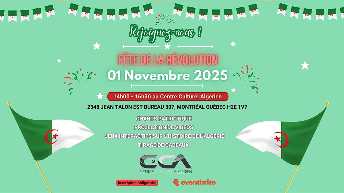 Venez comémorer la révolution du 1er Novembre au CCA | Event in Montréal | AllEvents