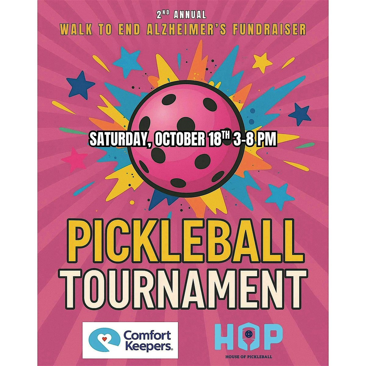 2ND ANNUAL WALK TO END ALZHEIMER'S PICKLEBALL TOURNAMENT FUNDRAISER, 18 October | Event in Leland | AllEvents