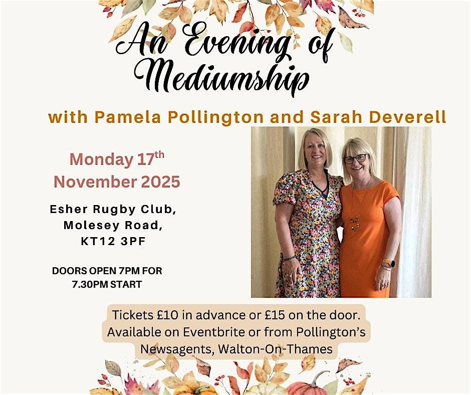 An Evening of Mediumship, 17 November | Event in Walton-on-Thames | AllEvents