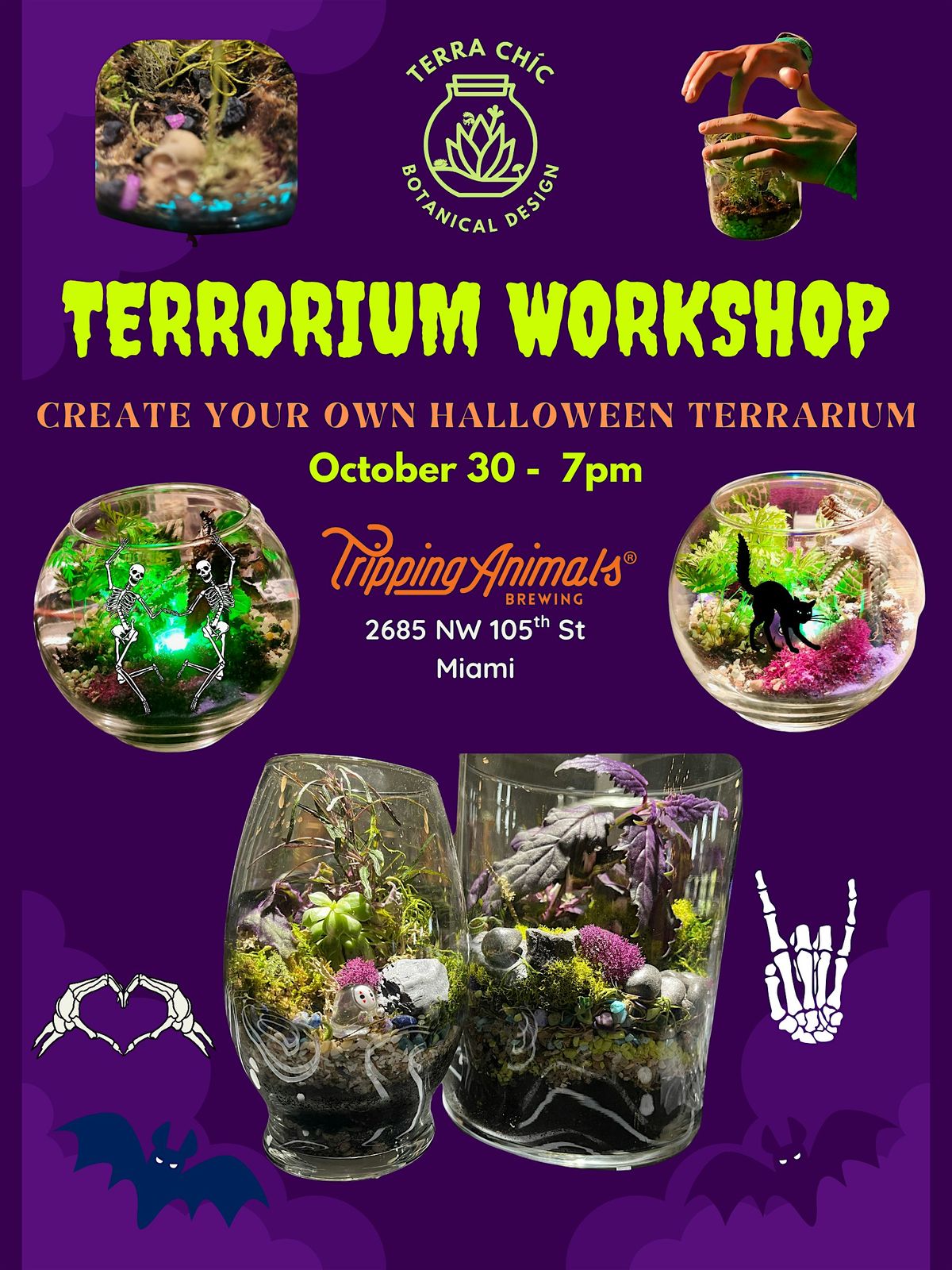 Halloween Terrarium "TERRORIUM" Workshop at Tripping Animals Miami, 30 October | Event in Miami