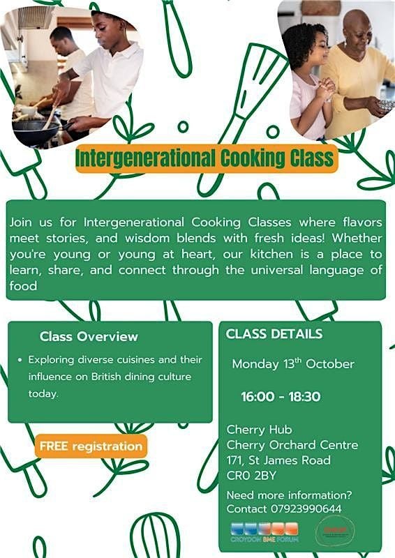 Intergenerational Cooking Class, 13 October | Event in Croydon | AllEvents