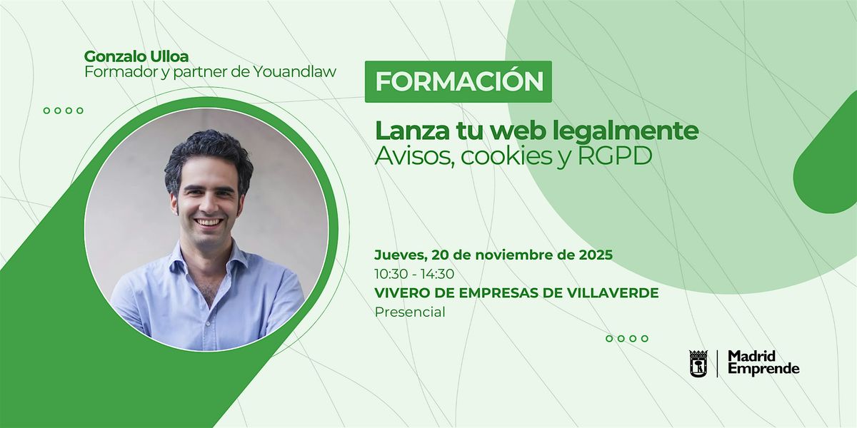 Formación gratis | Lanza tu web legalmente: Avisos, cookies y RGPD, 20 November | Event in Madrid | AllEvents