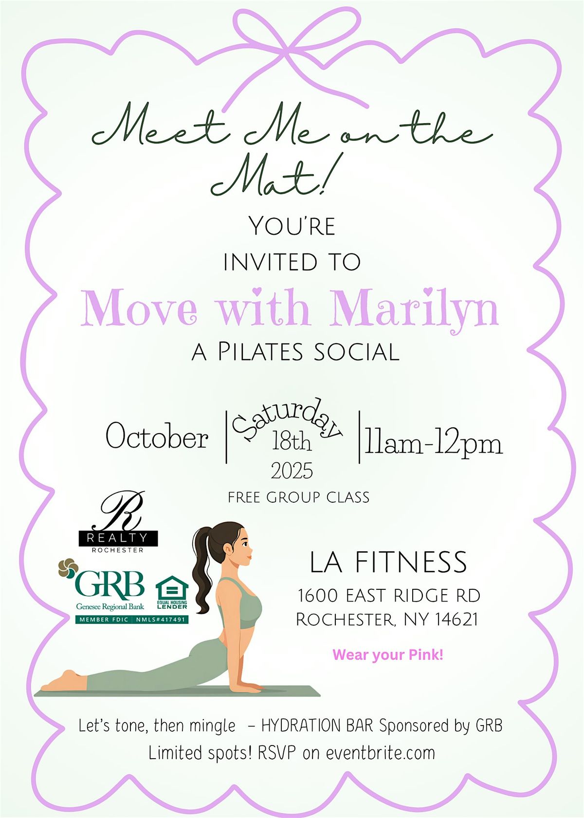 Move w/ Marilyn  - Pilates Social, 18 October | Event in Rochester | AllEvents