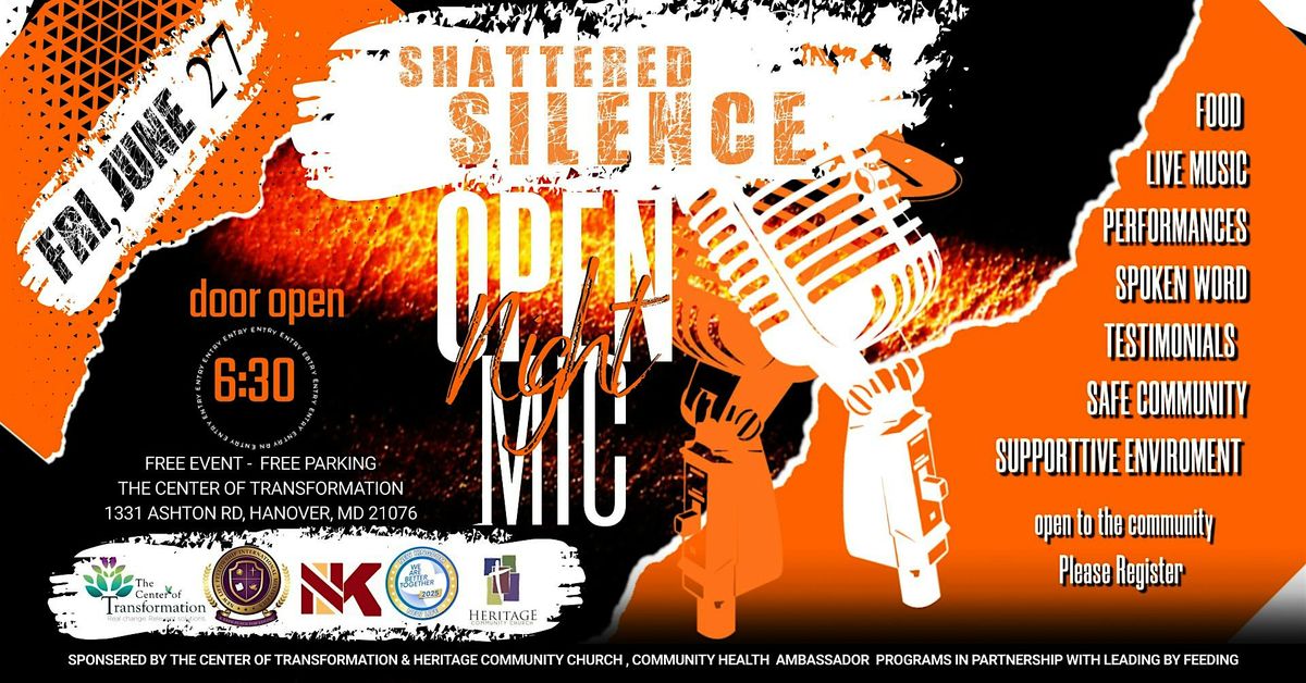 Shattered Silence: Breakthrough Resilency - Open Mic Night, 27 June | Event in Hanover | AllEvents