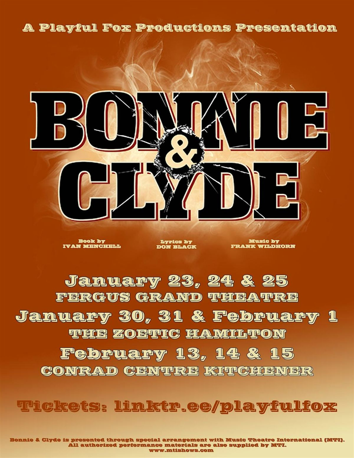 Playful Fox Productions presents: Bonnie & Clyde - The Broadway Musical, 30 January | Event in Hamilton