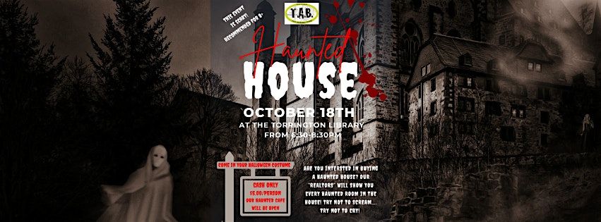 TAB Fundraiser: Haunted House, 18 October | Event in Torrington | AllEvents