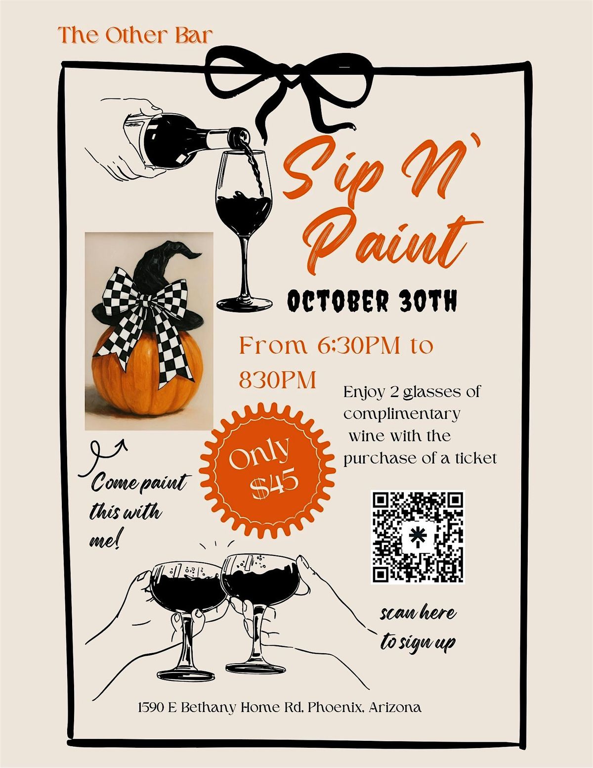 Sip N'Paint at The Other Bar, 30 October | Event in Phoenix | AllEvents