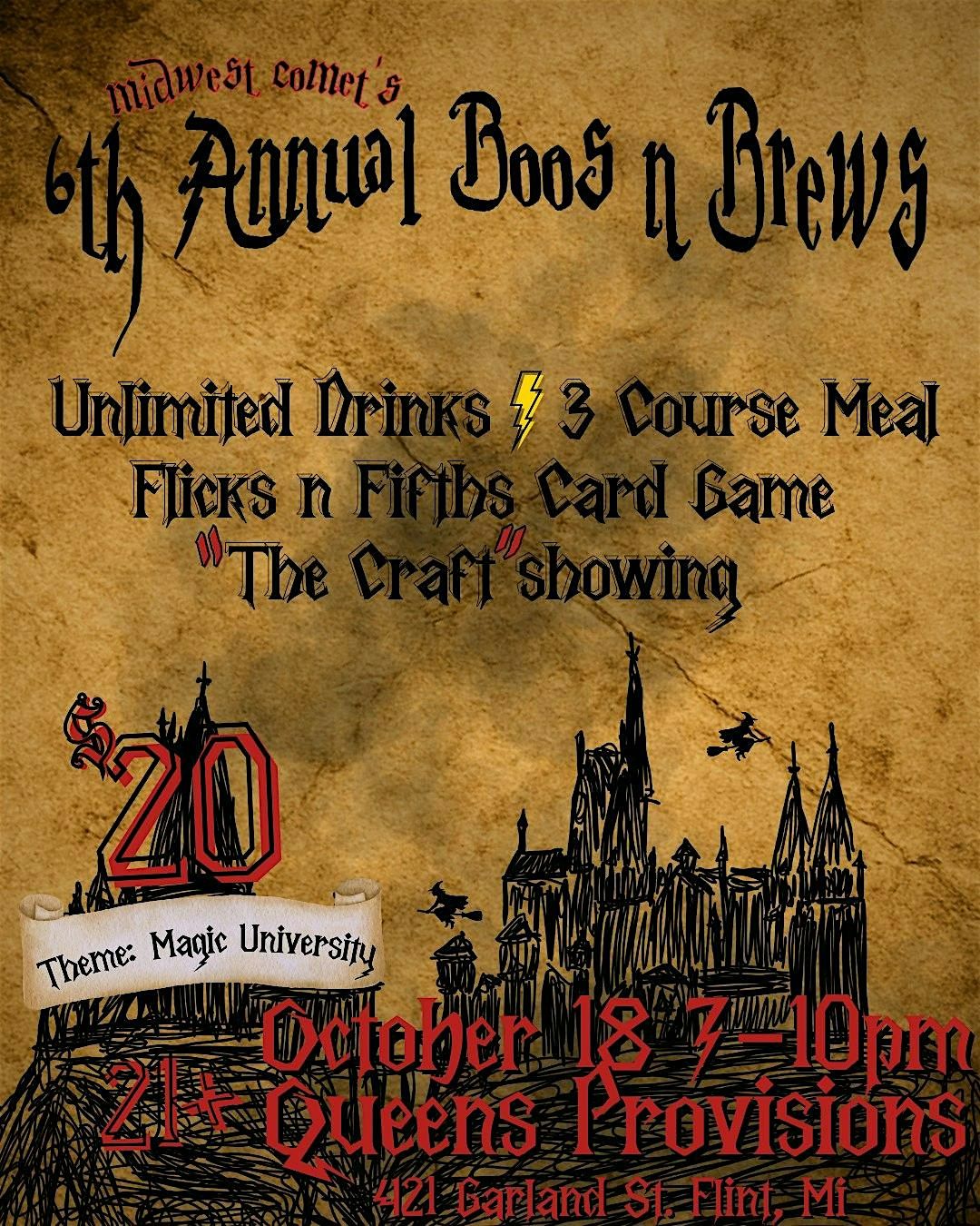 midwest comet's 6th Annual Boos n Brews, 18 October | Event in Flint | AllEvents