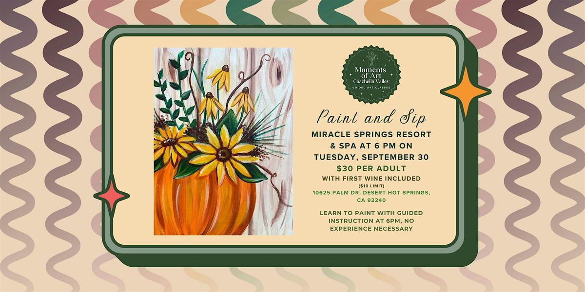 Sunflower Pumpkin Paint and Sip, 30 September | Event in Desert Hot Springs | AllEvents