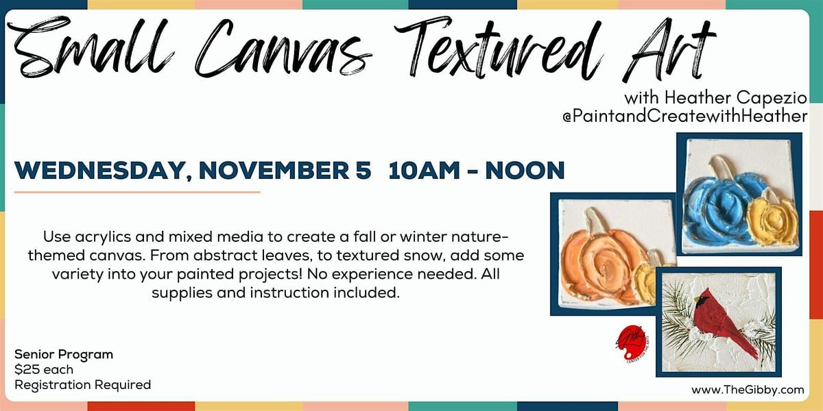 Small Canvas Textured Art, 5 November | Event in Middletown | AllEvents