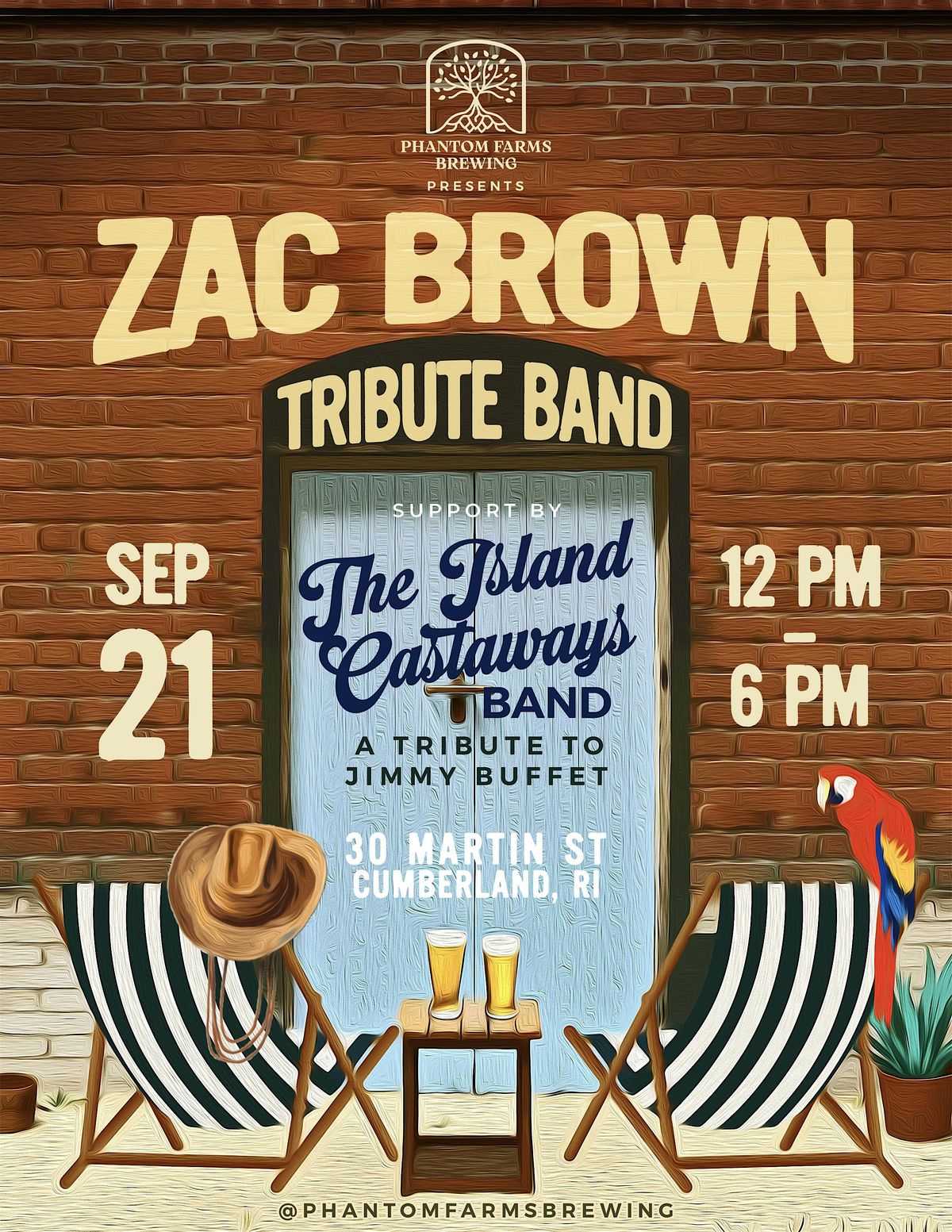 Zac Brown Tribute Band & Island Castaways Jimmy Buffet Tribute, 21 September | Event in Cumberland | AllEvents