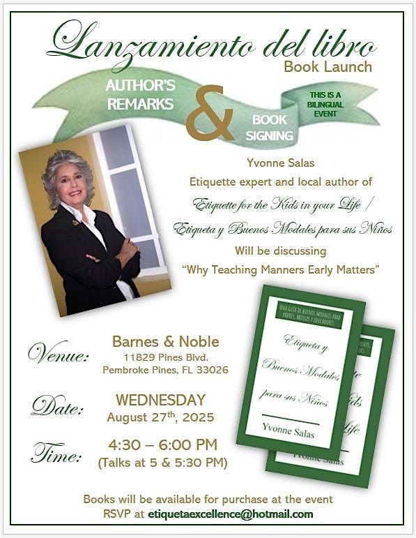 Author’s Remarks & Book Signing, 27 August | Event in Pembroke Pines | AllEvents