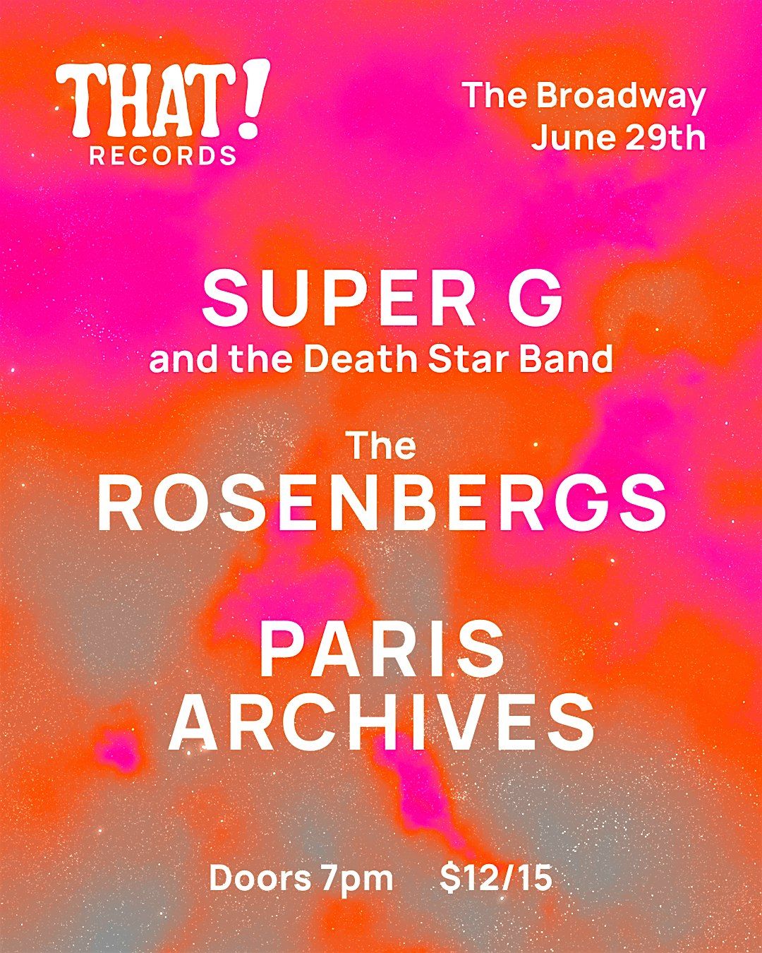 Super G and the Deathstar Band w/ The Rosenbergs + Paris Archives, 29 June | Event in Brooklyn | AllEvents