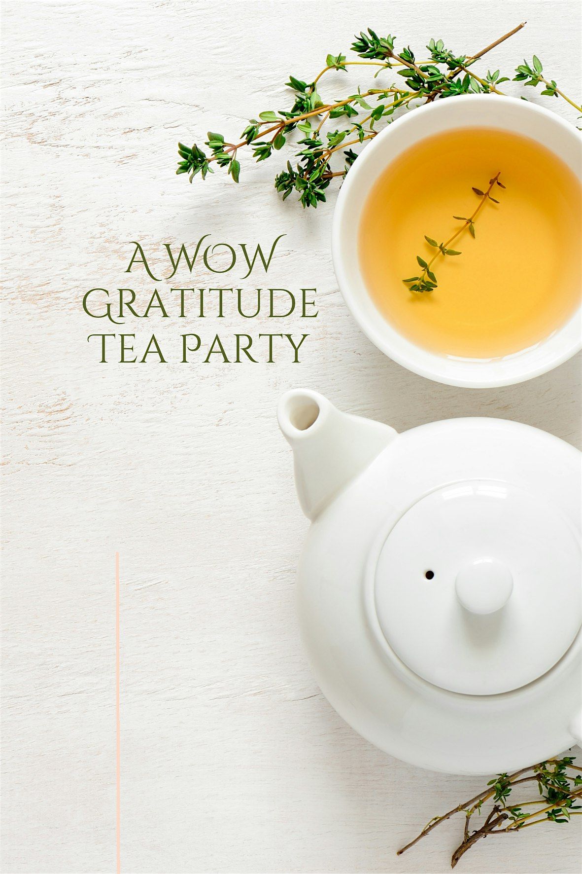 NOVEMBER WOW GATHERING - A WOW GRATITUDE TEA PARTY, 18 November | Event in Smyrna | AllEvents