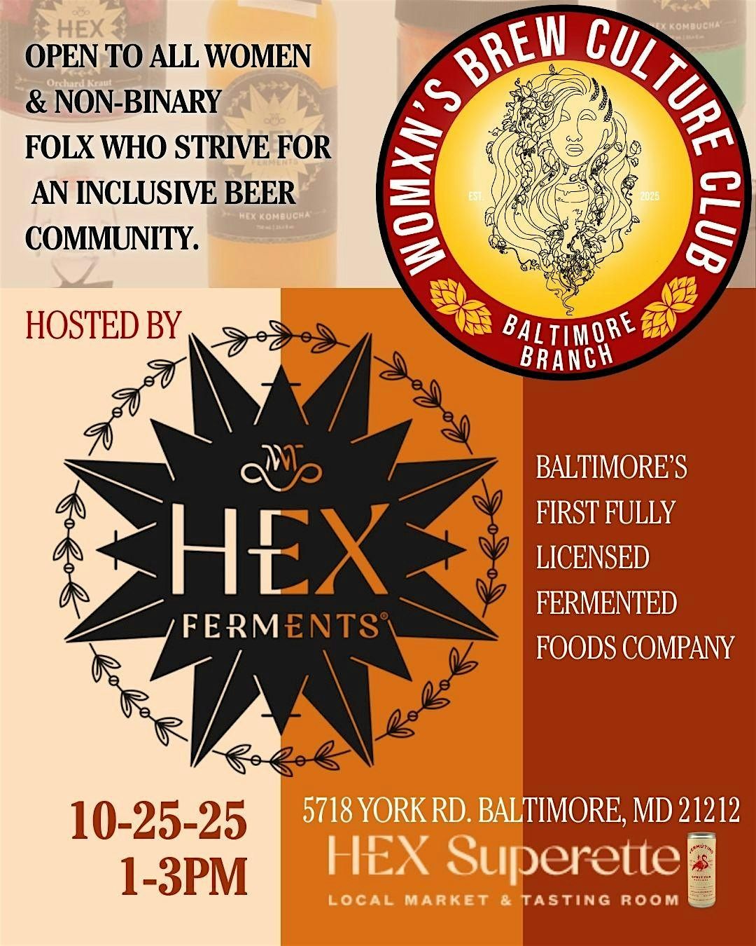 Womxn's Brew Culture Club Goes to HEX Ferments, 25 October | Event in Baltimore | AllEvents