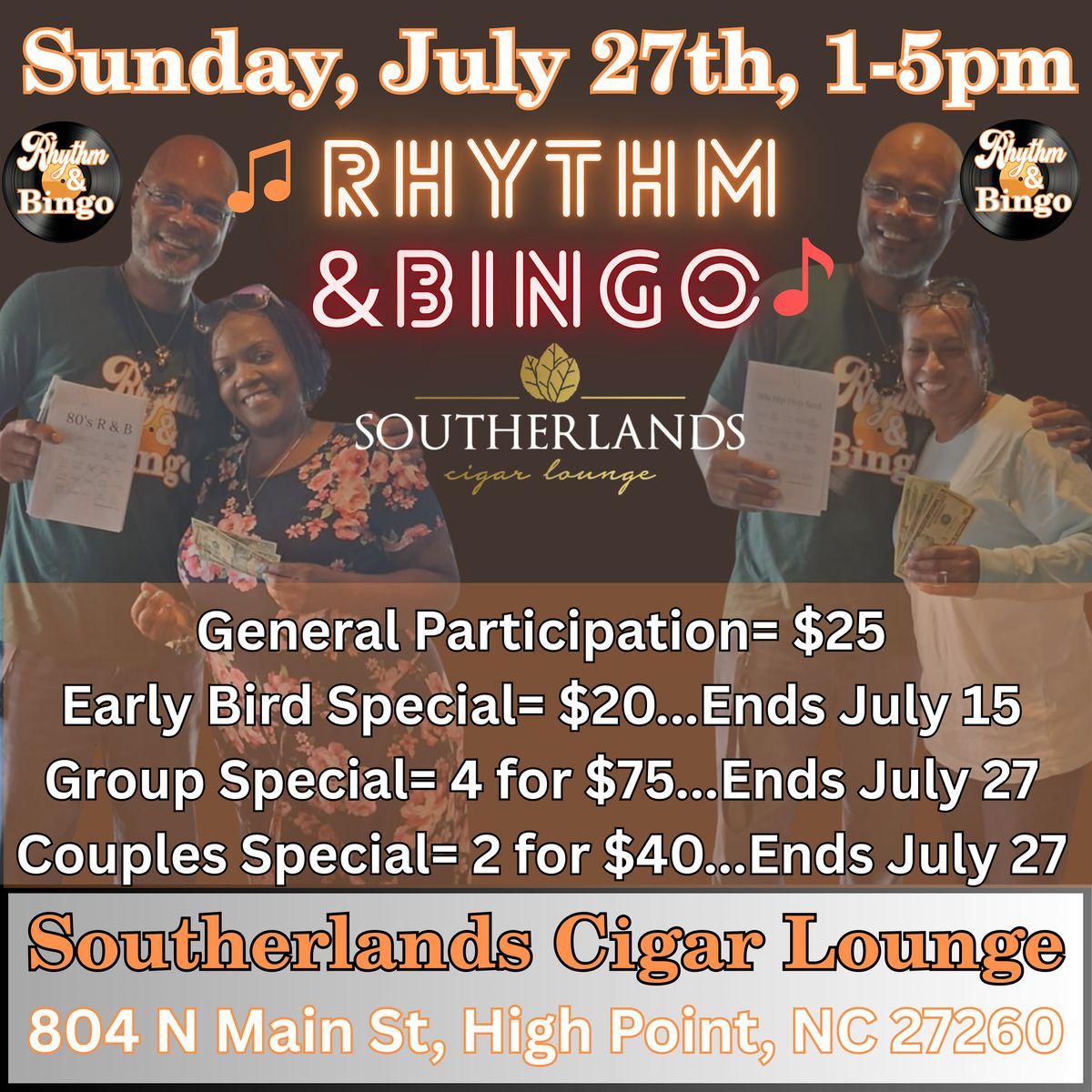 Rhythm and Bingo: The Brunch Edition, 27 July | Event in High Point | AllEvents