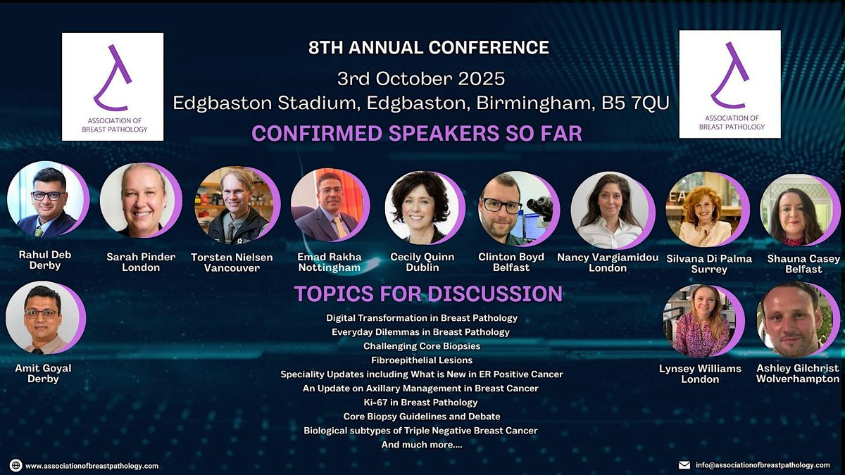 ASSOCIATION OF BREAST PATHOLOGY 8TH ANNUAL MEETING, 3 October | Event in Birmingham | AllEvents