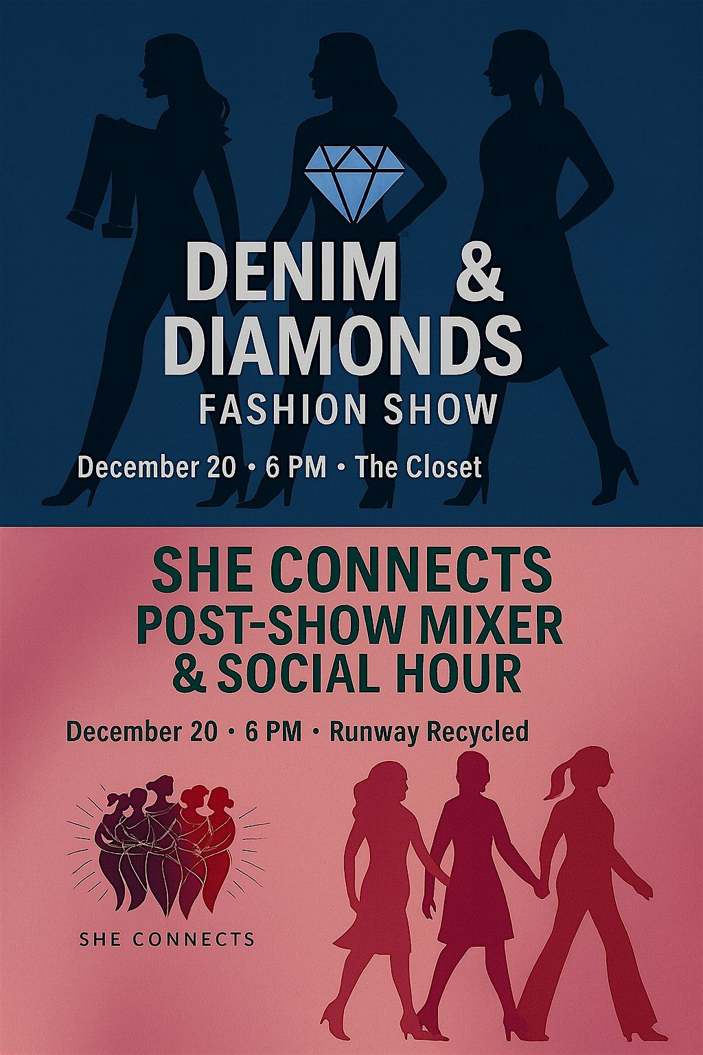 Denim & Diamonds Fashion Show + SHE CONNECTS Post-Show Mixer, 20 December | Event in Willow Grove | AllEvents