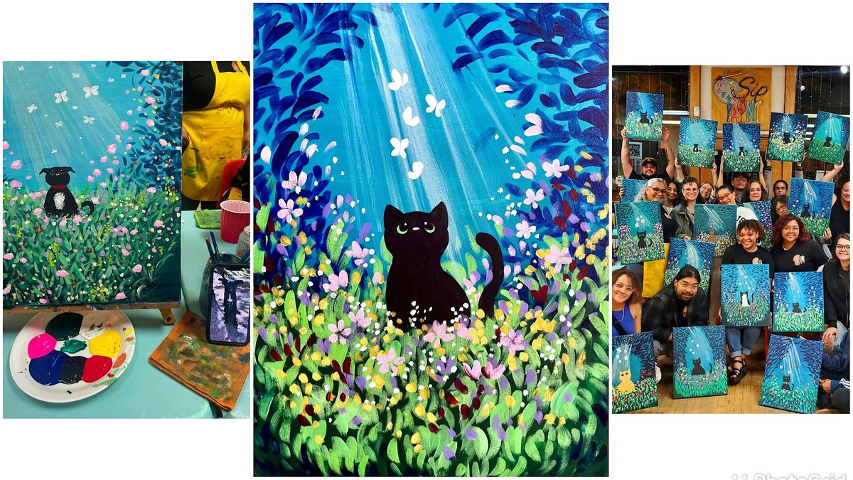 BYOB Sip & Paint Class “Cat and Butterflies”, 9 October | Event in Chicago | AllEvents